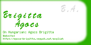brigitta agocs business card